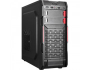 HPC B-09  ATX Case, (550W, 24 pin (with nylon cover), 1x 8pin(4+4), 1x PCI-E 6pin, 2x IDE, 3x SATA, 12cm red fan), 1xUSB3.0, 2xUSB2.0 / HD Audio, Black + Red decoration